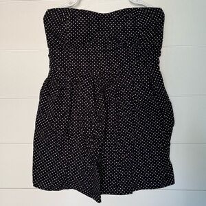 No Boundaries Black and White Polka Dot Strapless Top, Women’s XXL